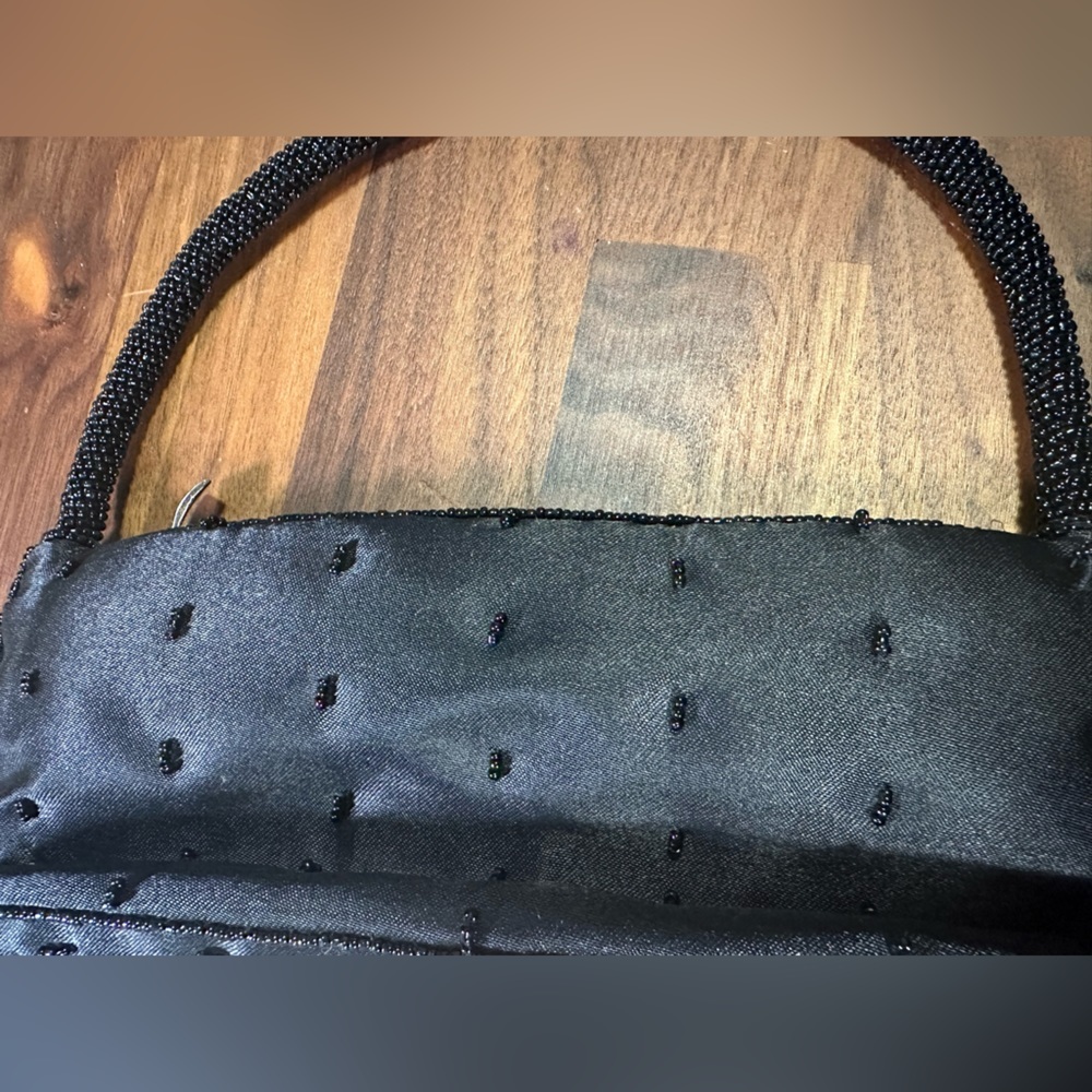 Black Beaded Evening Shoulder Bag - Picture 4 of 10